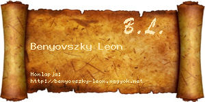 Benyovszky Leon névjegykártya